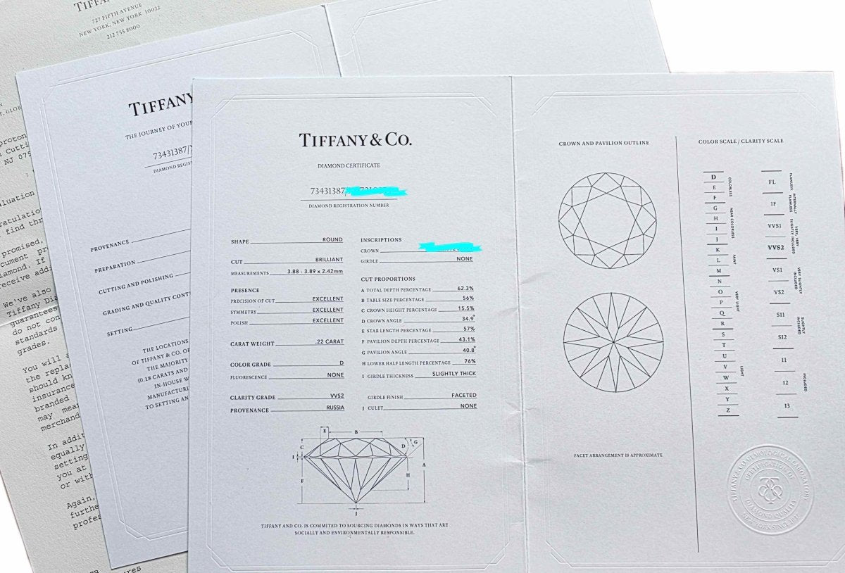 Tiffany & Co 0.22ct D/VVS2 - Bloomsbury Manor Ltd