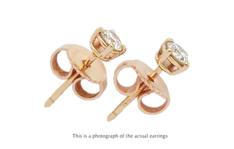 Tiffany & Co 0.22ct Round Brilliant Diamond 18k Rose Gold Earrings - Bloomsbury Manor Ltd