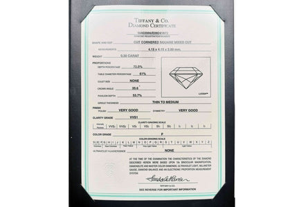 Tiffany & Co 0.38ct F/VVS1 Lucida Diamond Engagement Ring - Bloomsbury Manor Ltd