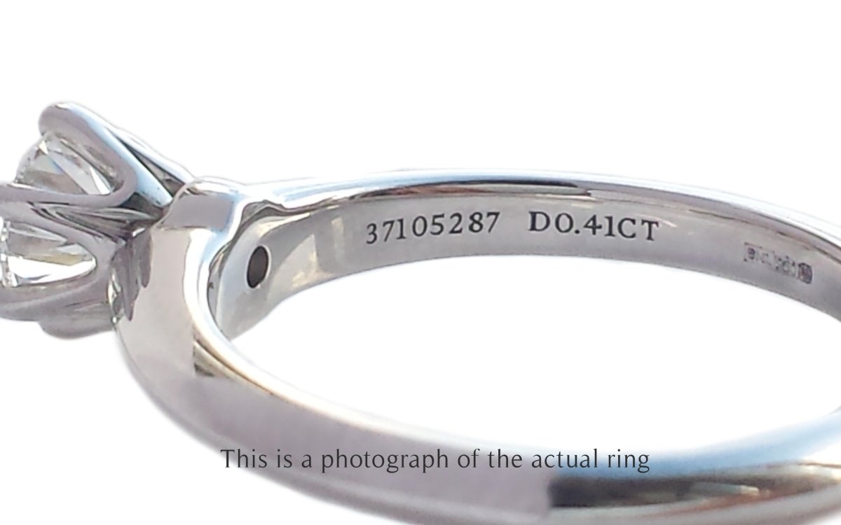 Tiffany & Co. 0.41ct F/VS2 Round Brilliant Cut Diamond Engagement Ring - Bloomsbury Manor Ltd