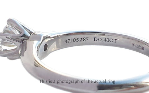 Tiffany & Co. 0.41ct F/VS2 Round Brilliant Cut Diamond Engagement Ring - Bloomsbury Manor Ltd