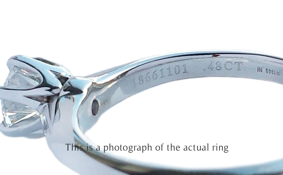 Tiffany & Co 0.48ct F/VS2 Round Brilliant Diamond Engagement Ring - Bloomsbury Manor Ltd