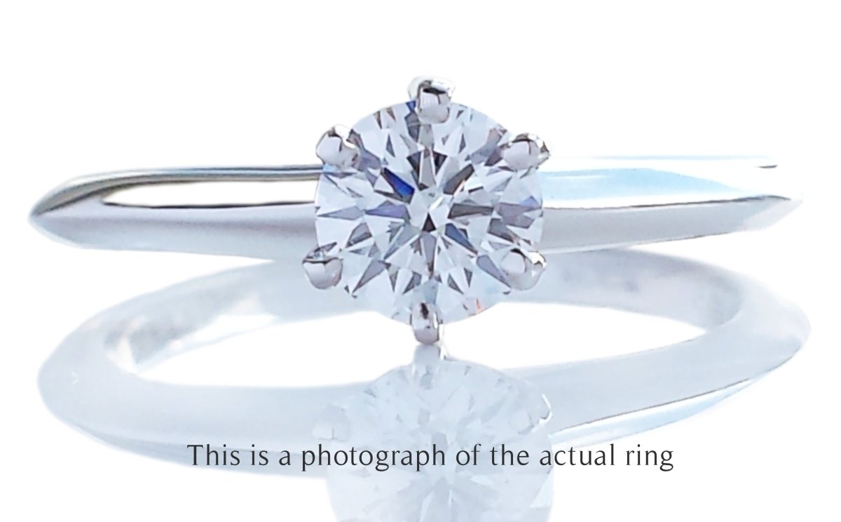 Tiffany & Co 0.48ct F/VS2 Round Brilliant Diamond Engagement Ring - Bloomsbury Manor Ltd