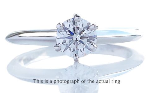 Tiffany & Co 0.48ct F/VS2 Round Brilliant Diamond Engagement Ring - Bloomsbury Manor Ltd