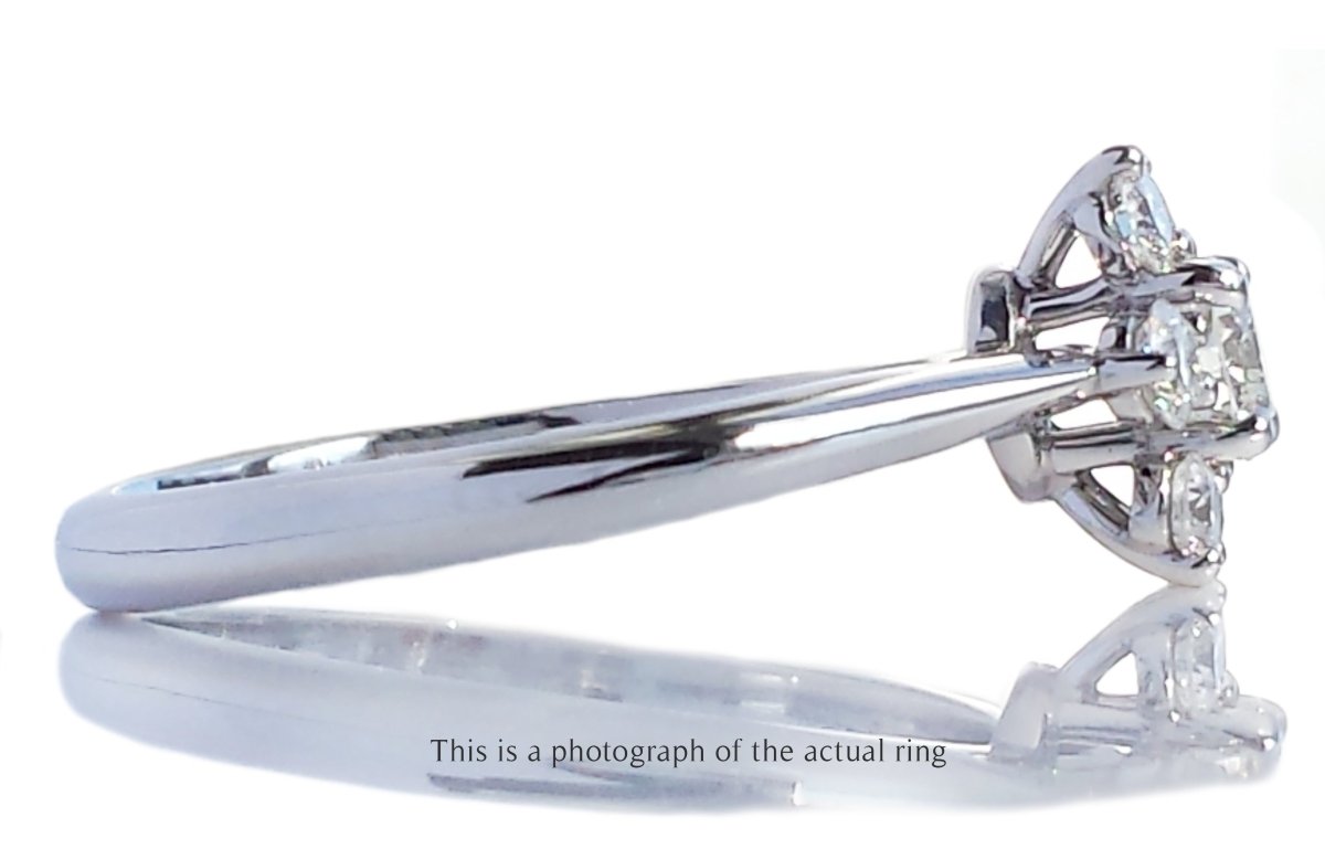 Tiffany & Co 0.50ct Vintage Flower Cluster Diamond Engagement Ring - Bloomsbury Manor Ltd