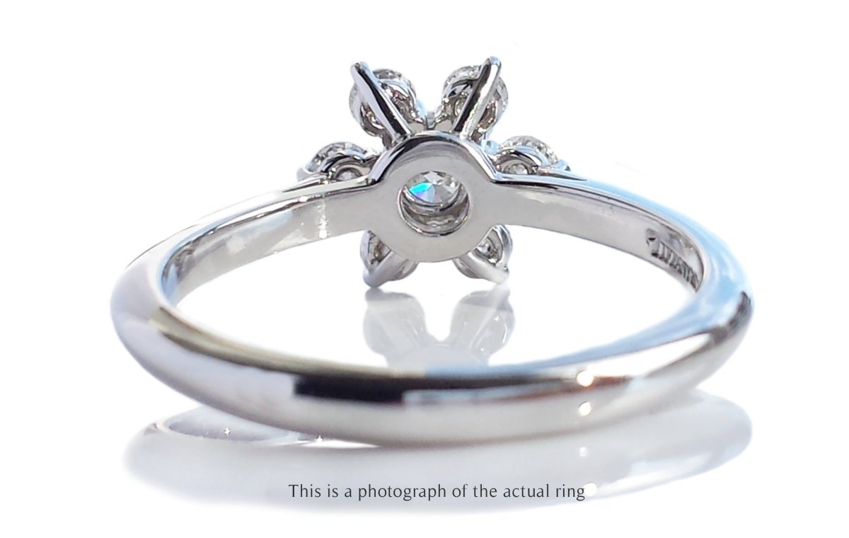 Tiffany & Co 0.50ct Vintage Flower Cluster Diamond Engagement Ring - Bloomsbury Manor Ltd