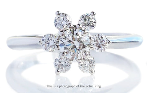 Tiffany & Co 0.50ct Vintage Flower Cluster Diamond Engagement Ring - Bloomsbury Manor Ltd