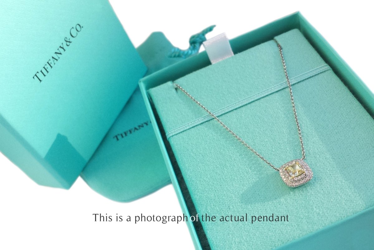 Tiffany & Co 0.52ct Fancy Yellow VS1 Diamond Soleste Pendant - Bloomsbury Manor Ltd