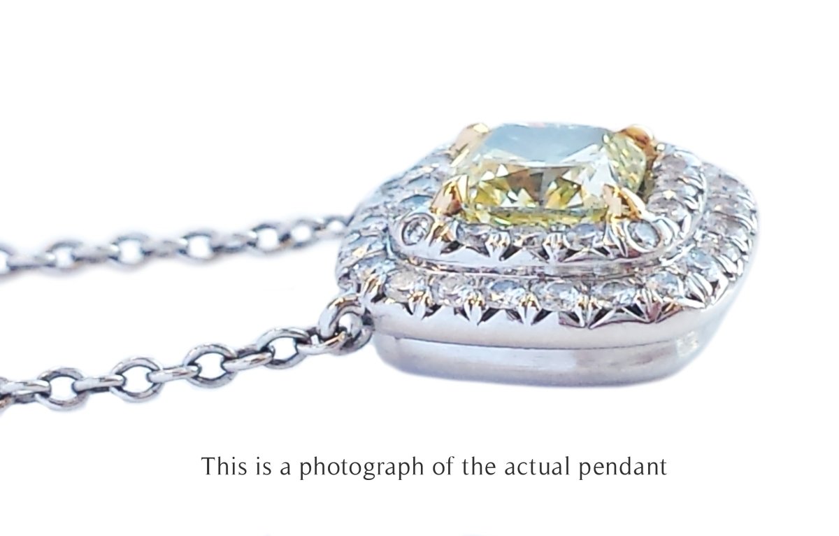 Tiffany & Co 0.52ct Fancy Yellow VS1 Diamond Soleste Pendant - Bloomsbury Manor Ltd