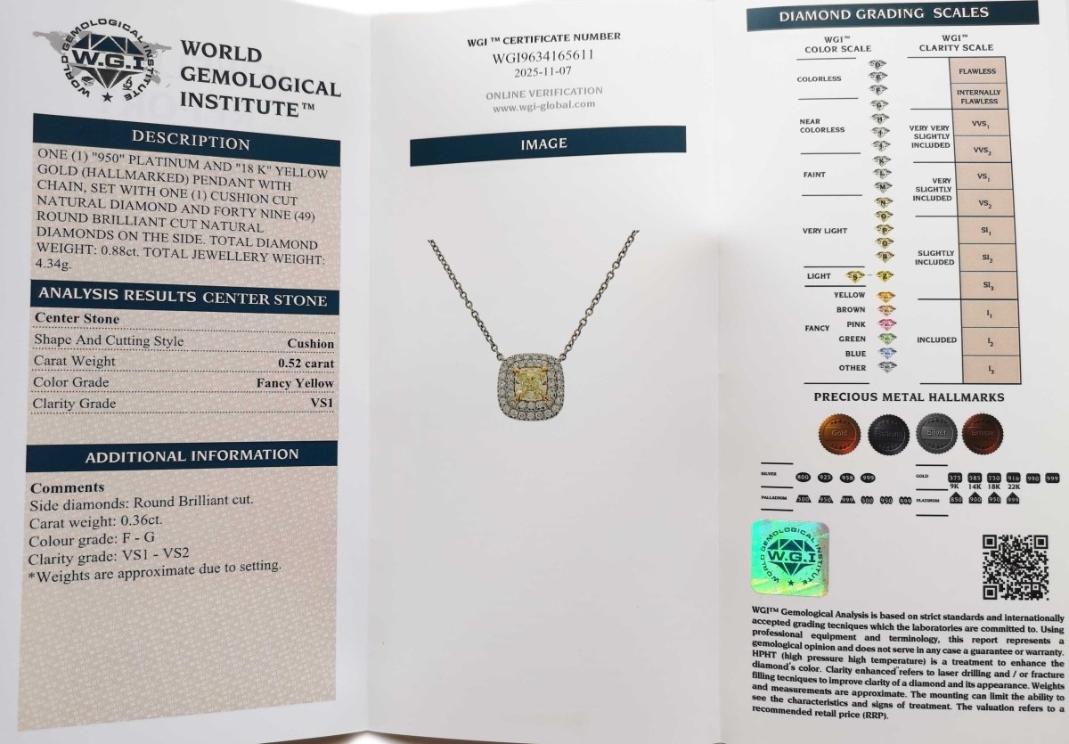 Tiffany & Co 0.52ct Fancy Yellow VS1 Diamond Soleste Pendant - Bloomsbury Manor Ltd