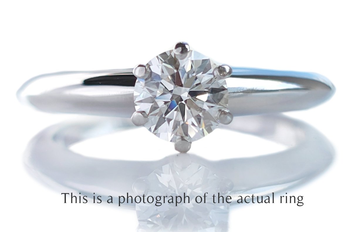 Tiffany & Co 0.55ct H/IF Round Brilliant Cut Diamond Engagement Ring - Bloomsbury Manor Ltd