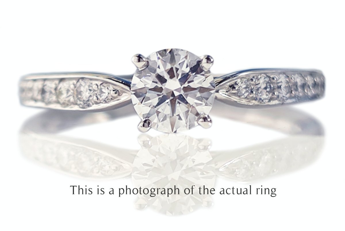 Tiffany & Co. 0.58tcw D/IF Harmony Round Brilliant Cut Diamond Engagement Ring with Side Stones - Bloomsbury Manor Ltd