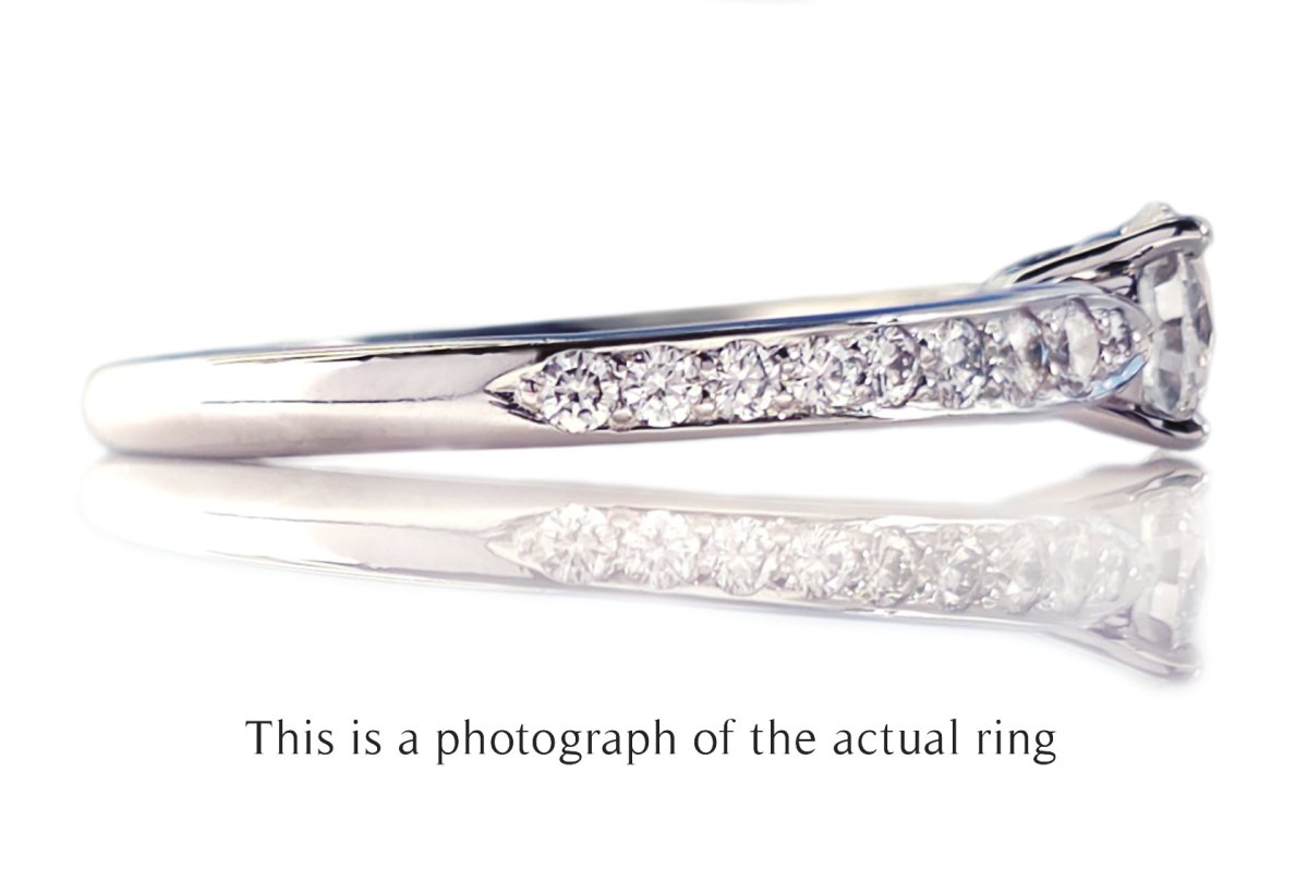 Tiffany & Co. 0.58tcw D/IF Harmony Round Brilliant Cut Diamond Engagement Ring with Side Stones - Bloomsbury Manor Ltd