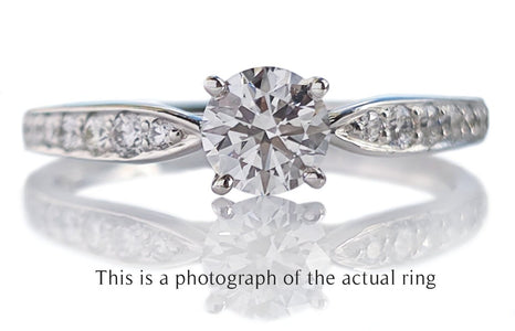 Tiffany & Co. 0.58tcw D/IF Harmony Round Brilliant Cut Diamond Engagement Ring with Side Stones - Bloomsbury Manor Ltd