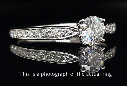 Tiffany & Co. 0.58tcw D/IF Harmony Round Brilliant Cut Diamond Engagement Ring with Side Stones - Bloomsbury Manor Ltd