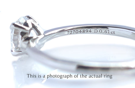 Tiffany & Co 0.61ct D/IF True Round Brilliant Engagement Ring - Bloomsbury Manor Ltd