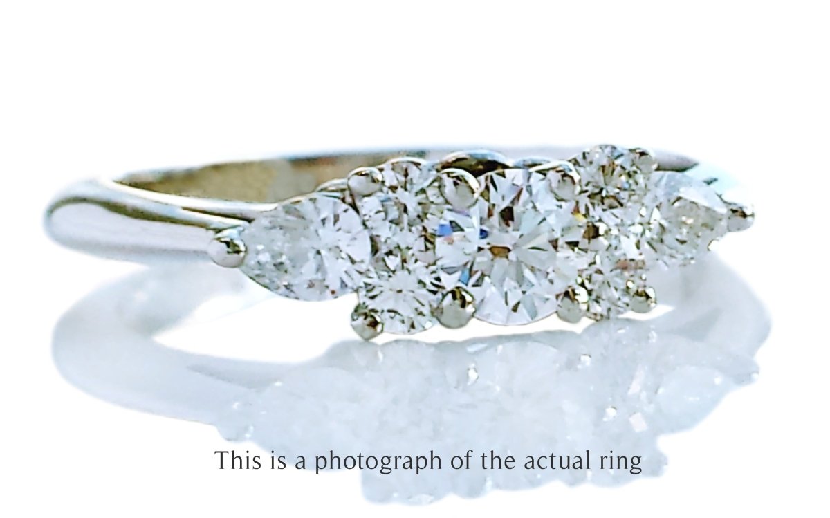 Tiffany & Co. 0.63ct 7 - Stone Diamond Engagement Ring - Bloomsbury Manor Ltd