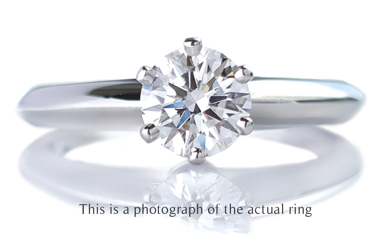 Tiffany & Co 0.69ct F/VS2 Round Brilliant Cut Diamond Engagement Ring - Bloomsbury Manor Ltd