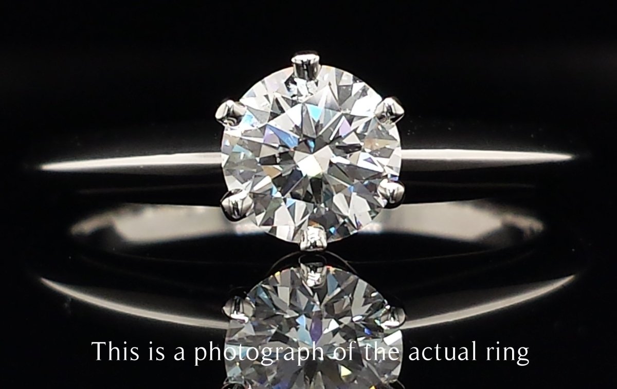 Tiffany & Co. 0.69ct F/VS2 Triple - X Round Brilliant Cut Diamond Engagement Ring - Bloomsbury Manor Ltd