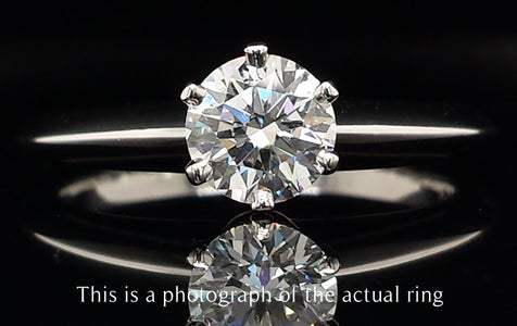 Tiffany & Co. 0.69ct F/VS2 Triple - X Round Brilliant Cut Diamond Engagement Ring - Bloomsbury Manor Ltd