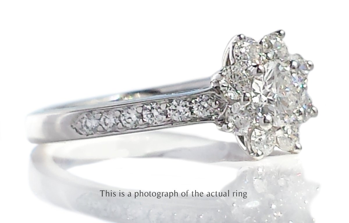 Tiffany & Co 0.70tcw Flower Cluster Diamond Engagement Ring - Bloomsbury Manor Ltd