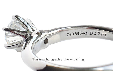 Tiffany & Co 0.72ct H/VS2 Round Brilliant Cut Diamond Engagement Ring - Bloomsbury Manor Ltd