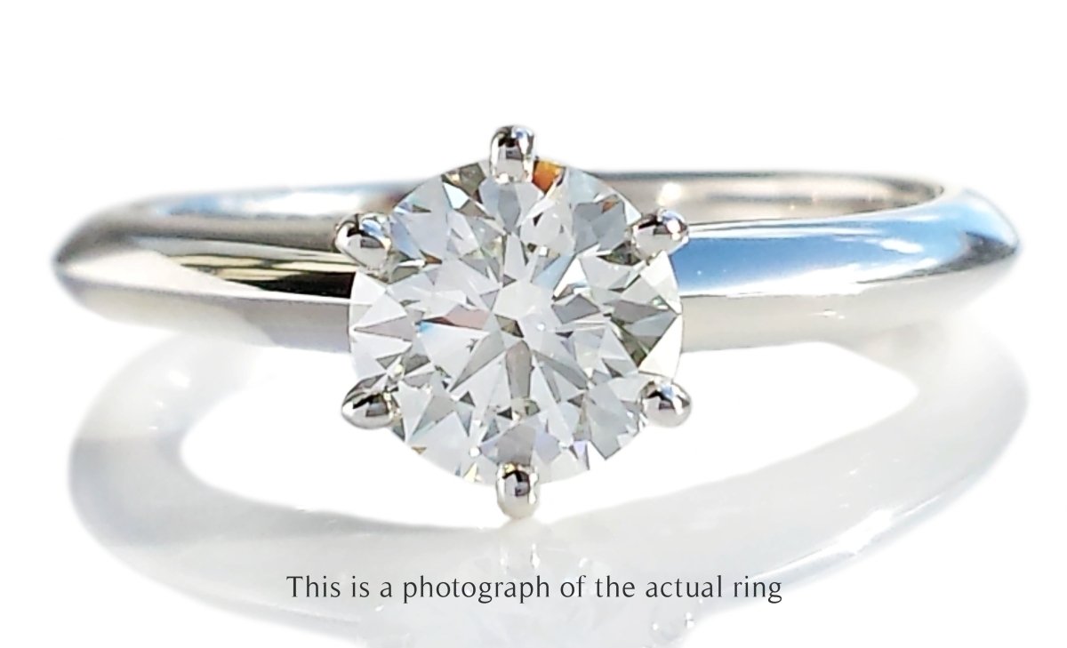 Tiffany & Co 0.72ct H/VS2 Round Brilliant Cut Diamond Engagement Ring - Bloomsbury Manor Ltd