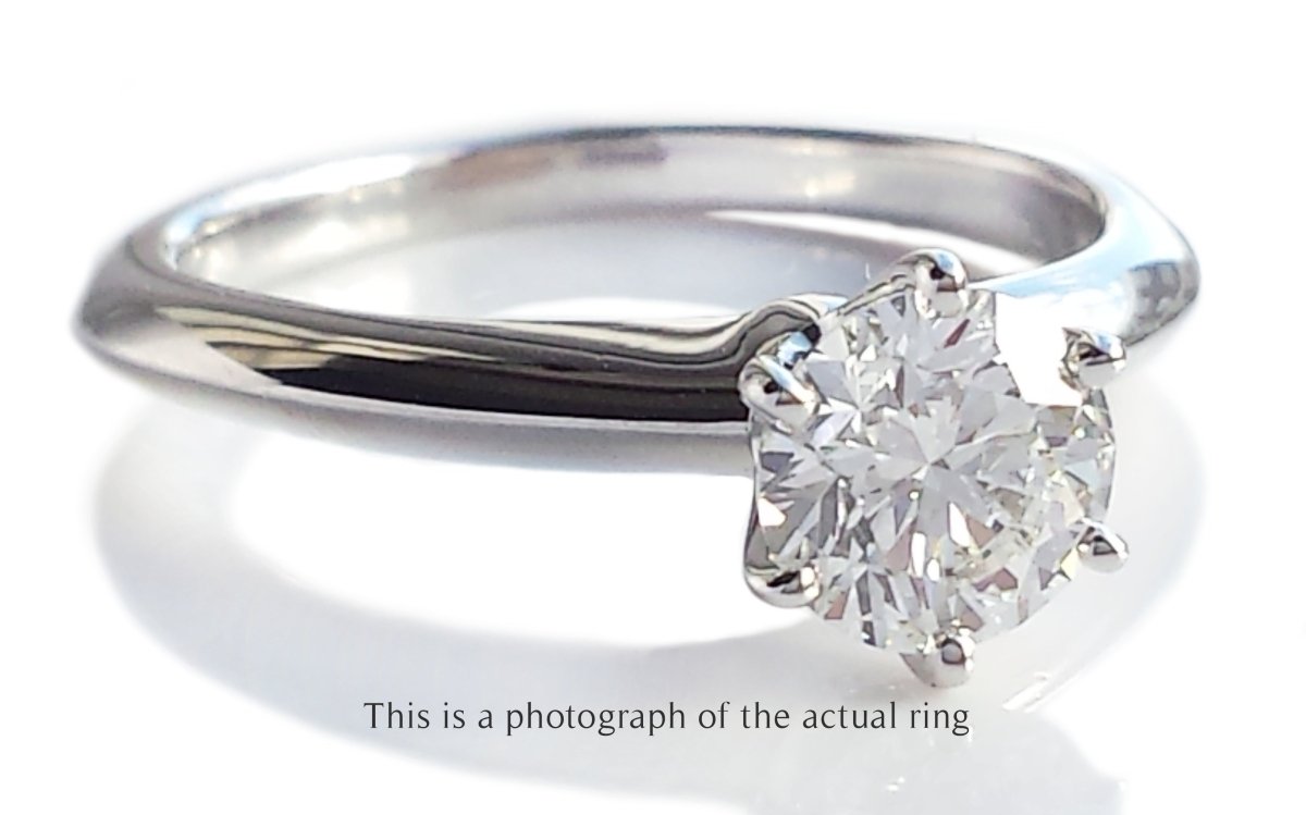Tiffany & Co 0.72ct H/VS2 Round Brilliant Cut Diamond Engagement Ring - Bloomsbury Manor Ltd