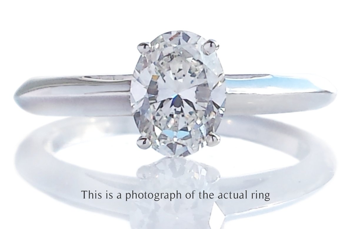 Tiffany & Co 0.73ct G/VVS2 Oval Brilliant Cut Diamond Engagement Ring - Bloomsbury Manor Ltd