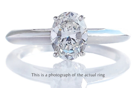 Tiffany & Co 0.73ct G/VVS2 Oval Brilliant Cut Diamond Engagement Ring - Bloomsbury Manor Ltd
