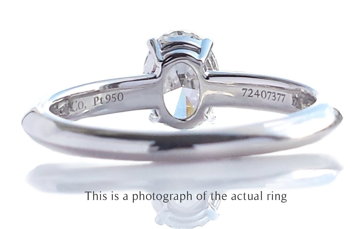 Tiffany & Co 0.73ct G/VVS2 Oval Brilliant Cut Diamond Engagement Ring - Bloomsbury Manor Ltd