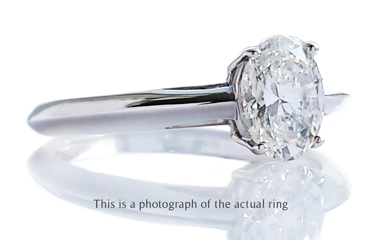 Tiffany & Co 0.73ct G/VVS2 Oval Brilliant Cut Diamond Engagement Ring - Bloomsbury Manor Ltd