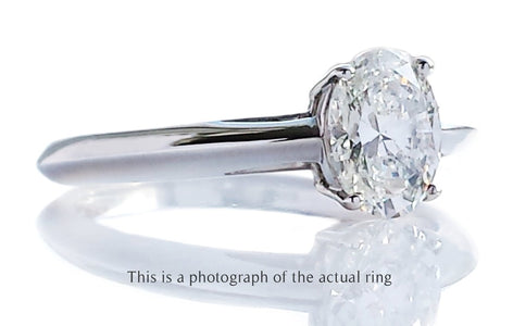 Tiffany & Co 0.73ct G/VVS2 Oval Brilliant Cut Diamond Engagement Ring - Bloomsbury Manor Ltd