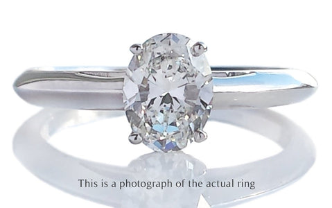 Tiffany & Co 0.73ct G/VVS2 Oval Brilliant Cut Diamond Engagement Ring - Bloomsbury Manor Ltd