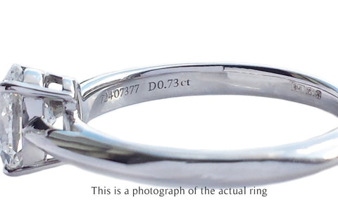 Tiffany & Co 0.73ct G/VVS2 Oval Brilliant Cut Diamond Engagement Ring - Bloomsbury Manor Ltd