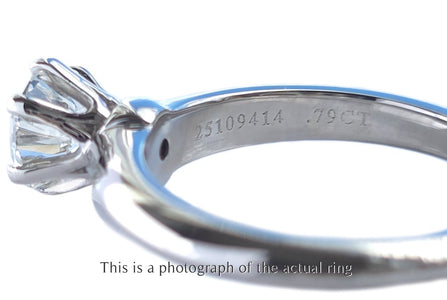 Tiffany & Co 0.79ct H/VVS2 Round Brilliant Diamond Engagement Ring - Bloomsbury Manor Ltd