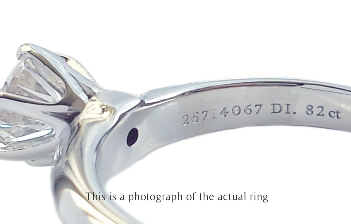 Tiffany & Co 0.82ct H/VS1 Round Brilliant Cut Diamond Engagement Ring - Bloomsbury Manor Ltd