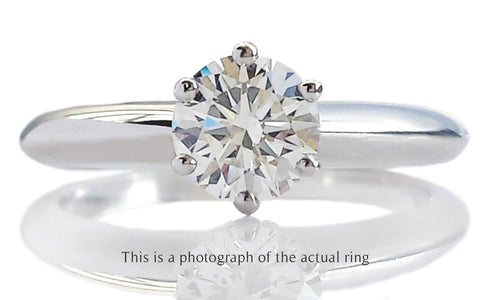Tiffany & Co 0.82ct H/VS1 Round Brilliant Cut Diamond Engagement Ring - Bloomsbury Manor Ltd