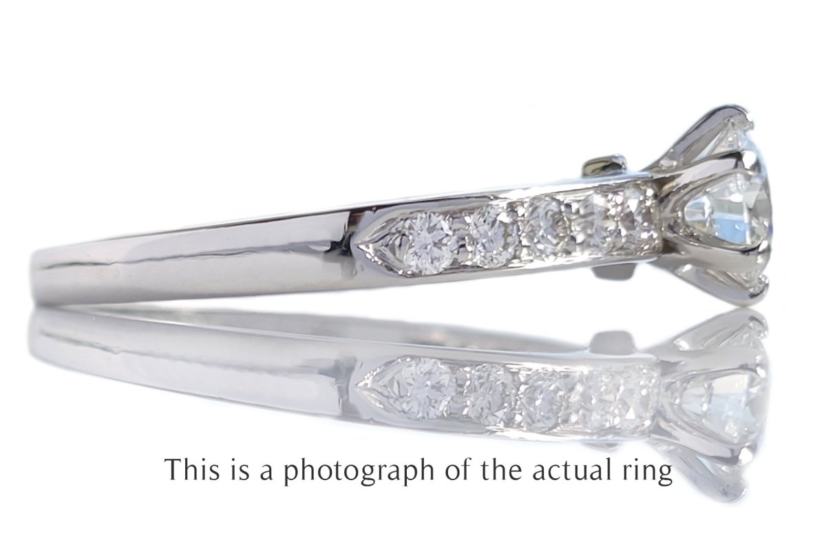 Tiffany & Co 0.86tcw F/VS1 Round Brilliant Diamond Engagement Ring with Side Stones - Bloomsbury Manor Ltd