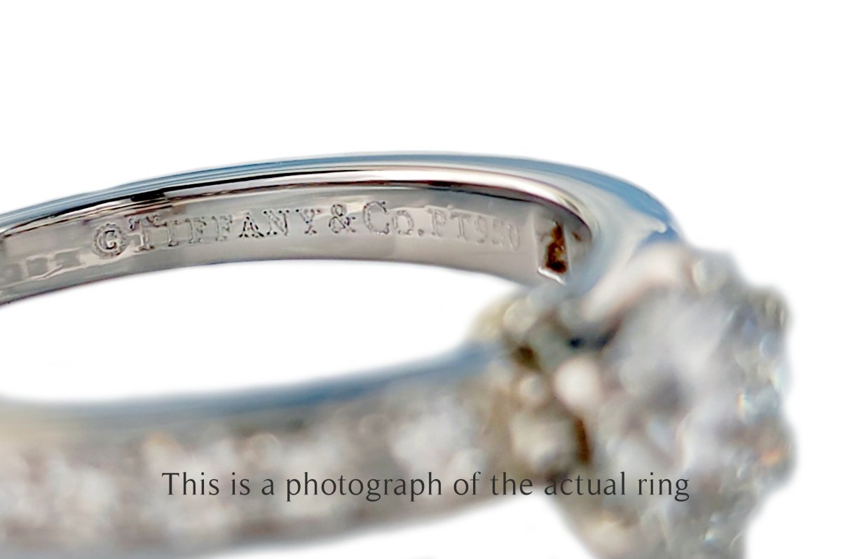 Tiffany & Co 0.86tcw F/VS1 Round Brilliant Diamond Engagement Ring with Side Stones - Bloomsbury Manor Ltd