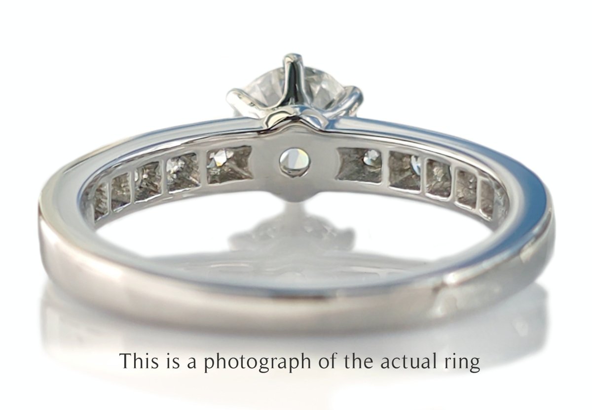 Tiffany & Co 0.86tcw F/VS1 Round Brilliant Diamond Engagement Ring with Side Stones - Bloomsbury Manor Ltd