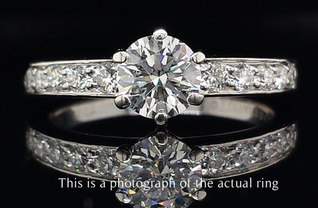 Tiffany & Co. 0.86tcw F/VS1 Round Brilliant Diamond Engagement Ring with Side Stones - Bloomsbury Manor Ltd