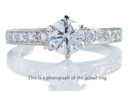 Tiffany & Co 0.86tcw F/VS1 Round Brilliant Diamond Engagement Ring with Side Stones - Bloomsbury Manor Ltd