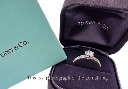 Tiffany & Co 0.86tcw F/VS1 Round Brilliant Diamond Engagement Ring with Side Stones - Bloomsbury Manor Ltd