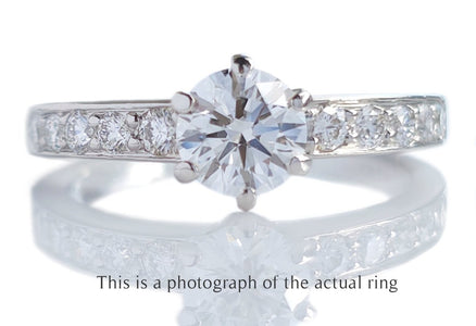 Tiffany & Co 0.86tcw F/VS1 Round Brilliant Diamond Engagement Ring with Side Stones - Bloomsbury Manor Ltd