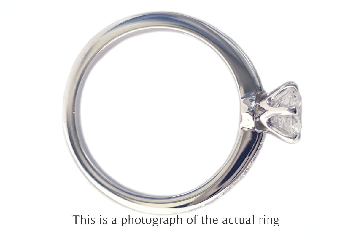 Tiffany & Co 0.86tcw F/VS1 Round Brilliant Diamond Engagement Ring with Side Stones - Bloomsbury Manor Ltd