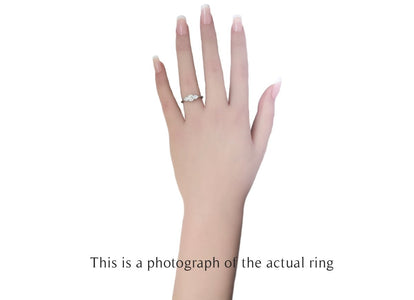 Tiffany & Co 0.90tcw E/VS1 Three Stone Round Brilliant & Pear Cut Diamond Engagement Ring - Bloomsbury Manor Ltd