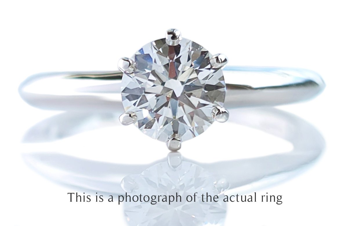 Tiffany & Co 0.93ct F/VS1 Round Brilliant Cut Diamond Engagement Ring - Bloomsbury Manor Ltd