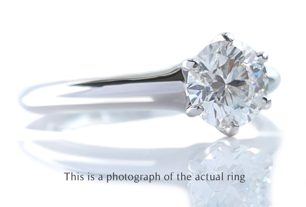 Tiffany & Co 0.93ct F/VS1 Round Brilliant Cut Diamond Engagement Ring - Bloomsbury Manor Ltd