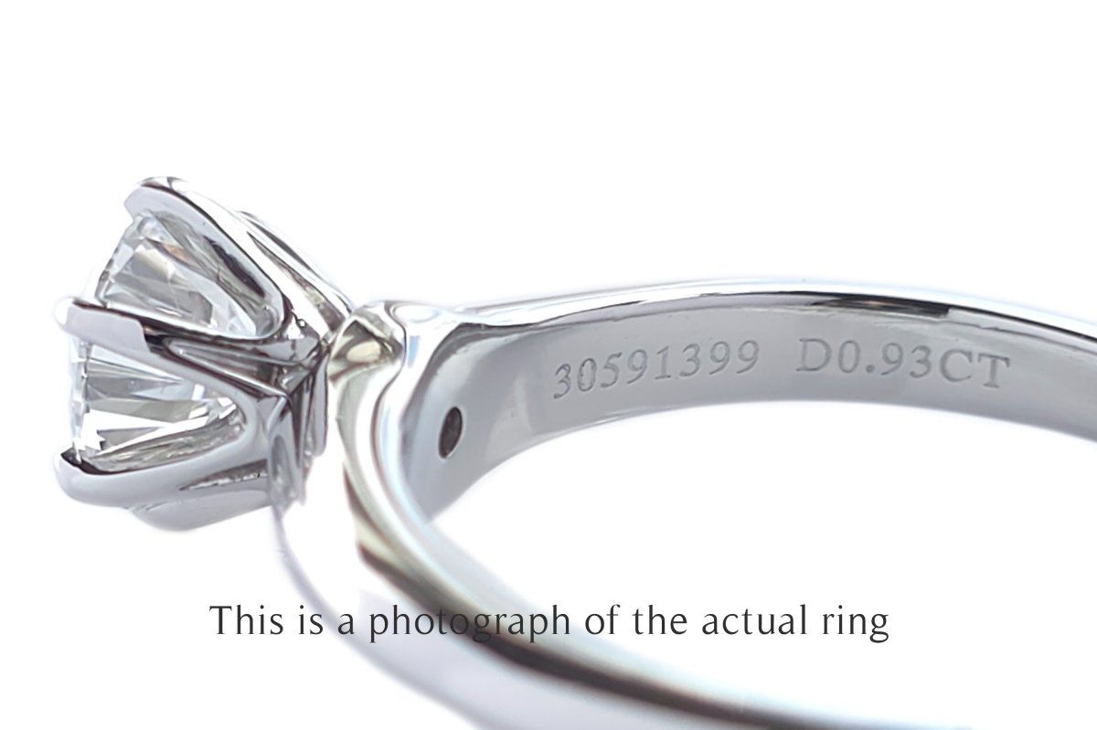 Tiffany & Co 0.93ct F/VS1 Round Brilliant Cut Diamond Engagement Ring - Bloomsbury Manor Ltd